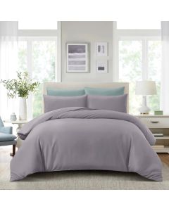 HILLCREST COMFYLUX FITTED SHEET SET SOLID COLOR GREY - SS