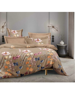 HILLCREST COMFYLUX FITTED SHEET SET PRINTED AMBER - S 2F$38