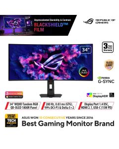 Asus 34" ROG Swift WQHD Curved Tandem RGB QD-OLED Gaming Monitor XG34WCDMS