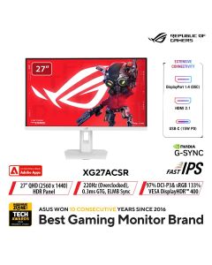 Asus 27" ROG Strix QHD Gaming Monitor White XG27ACSR-W