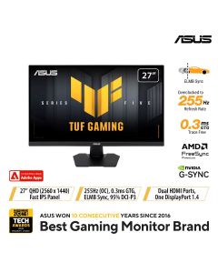 Asus 27" TUF QHD IPS Gaming Monitor VG27AQME5F