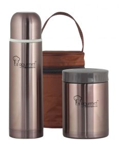 LA GOURMET THERMAL FLASK 0.35L+FOOD JAR 0.5L SET LGSET357656