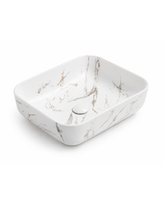 HOUSS ART BASIN CERAMIC MATT MARBLE WHITE  HBB-N78109MWY-2