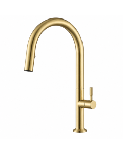 HOUSS PULLOUT KITCHEN COLD TAP SUS304 BRUSHED GOLD HKF-9531U-BG