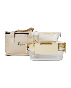 La Gourmet PUREGLASS 2pcs Container Set W/Pouch LGPS438621