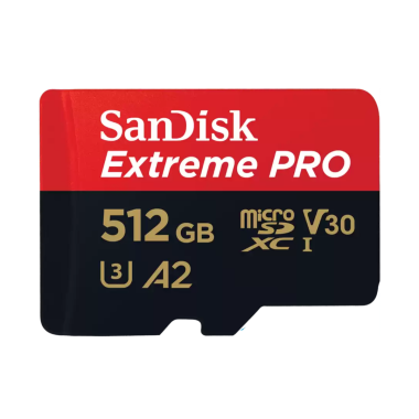 Extreme Pro 512GB MicroSD - 200MB/s Read, 140MB/s Write