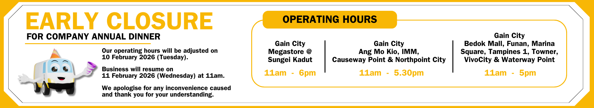 D&D Early Closure 2026