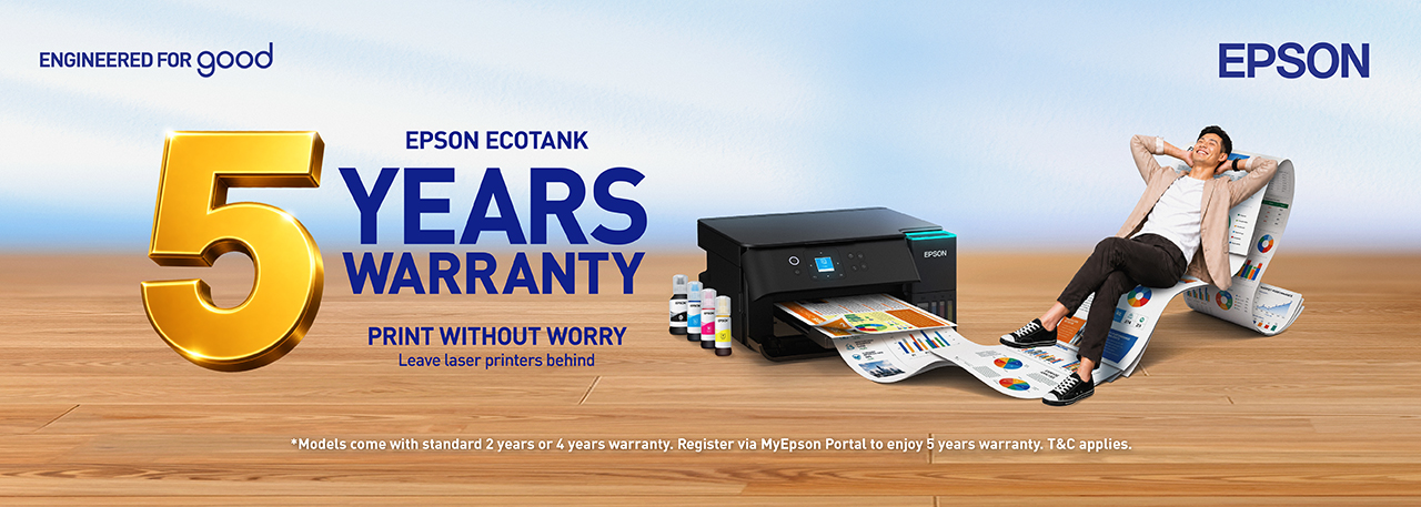 Epson 5th Years Warranty.