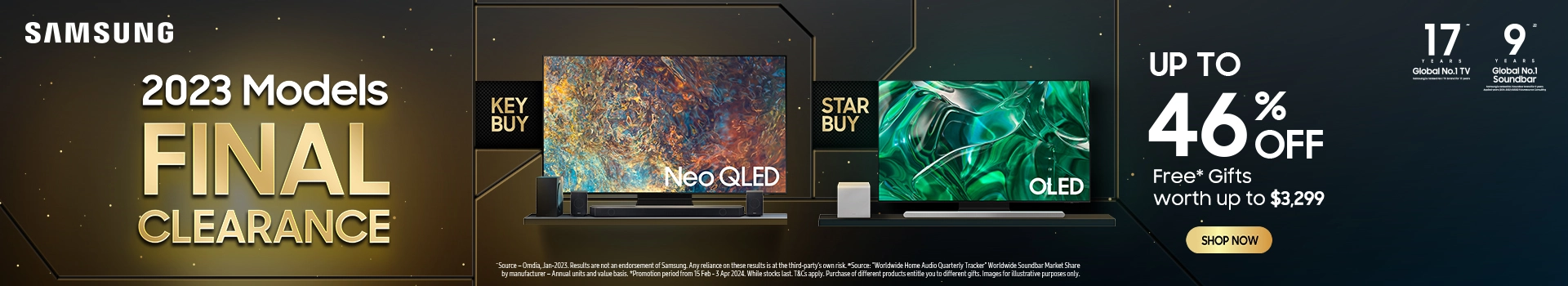 Samsung 2023 TV Models Final Clearance | Free Gifts Worth Up To $3299