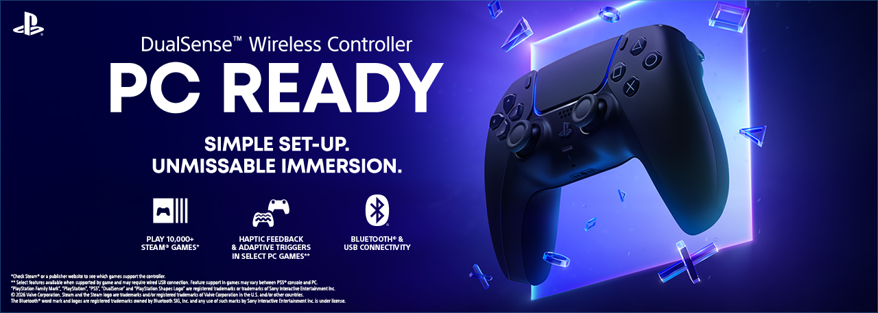 DUALSENSE WIRELESS CONTROLLER-MIDNIGHT BLACK+USBC CABLE FOR PC